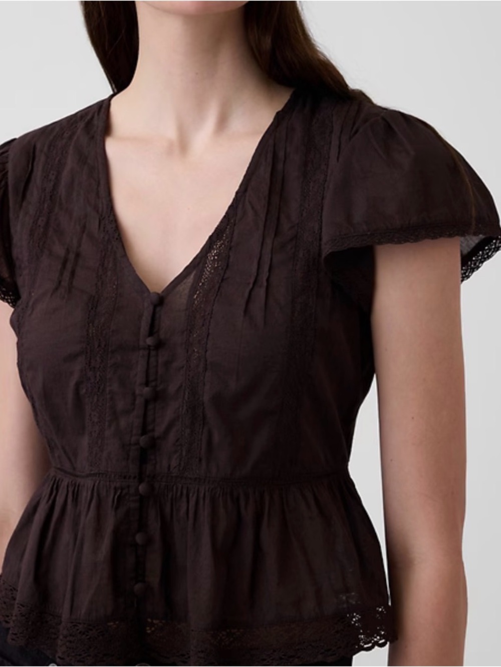 Lace Voile Peplum Crop Top